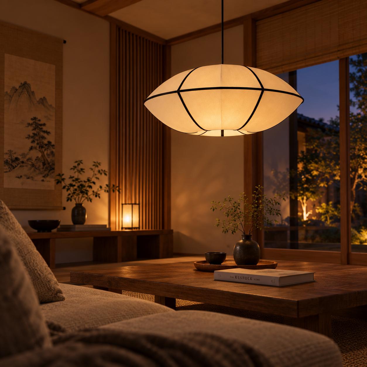 ヴィンテージ　ラタン ペンダントランプ　japandi ミッドセンチュリー 北欧 Japandi lamp - Etsy 日本