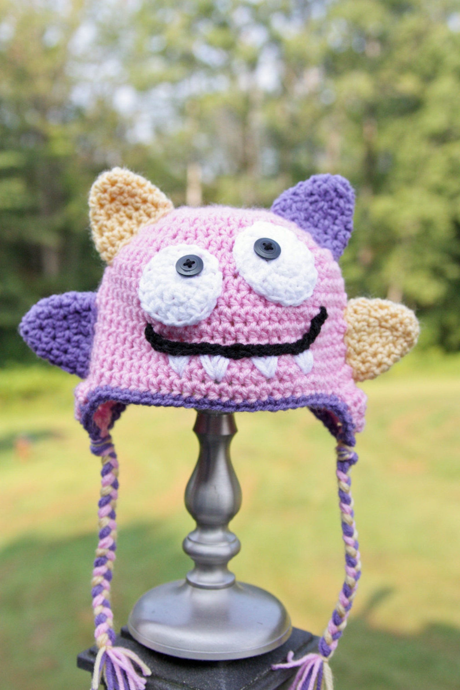 Happy Monster hat Baby Girl Hat Newborn Girl Hat Girl Etsy