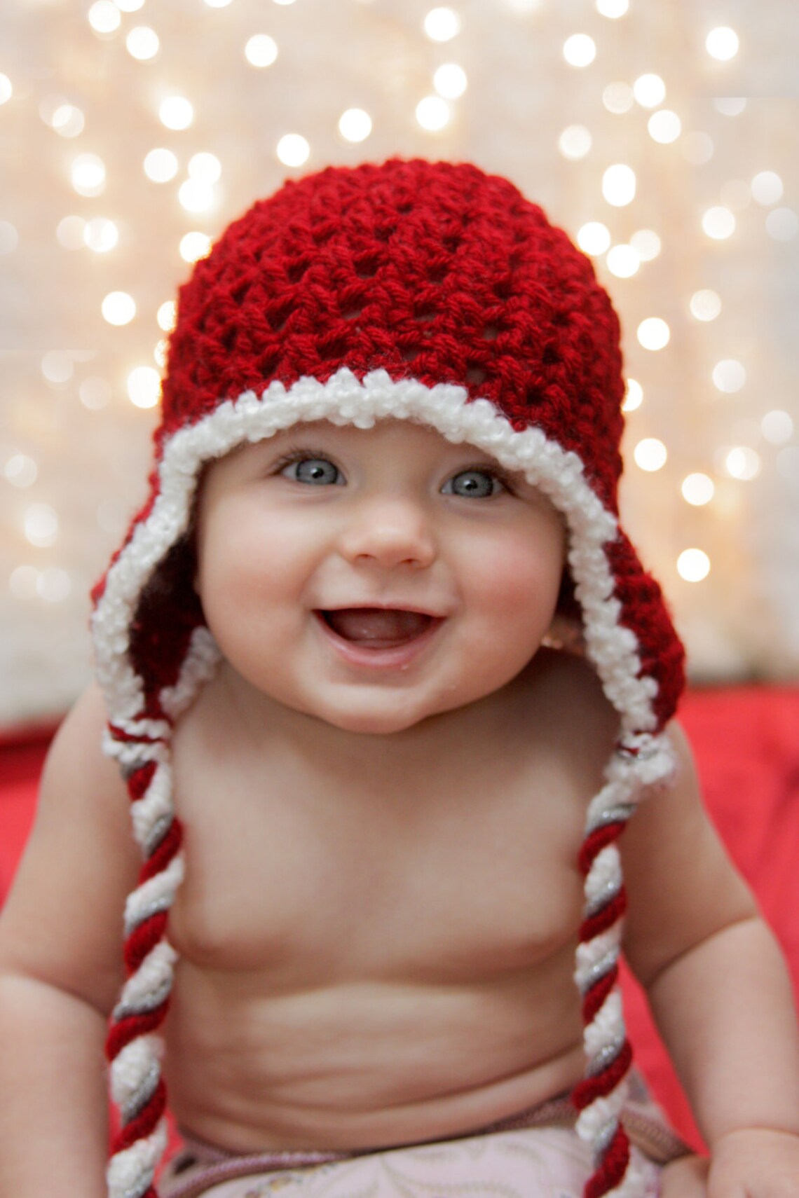 Girls Christmas Hat Baby Girl Christmas Hat Newborn Girl Etsy
