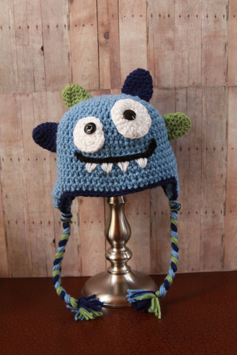 Happy Monster Hat Baby Boy Hat Crochet Boys Hat Crochet Etsy
