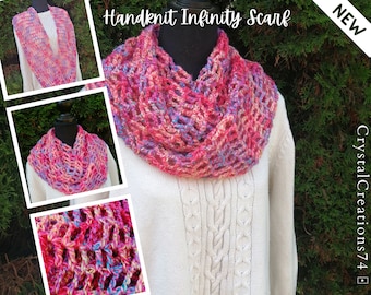 Infinity scarf, hand knit Infinity scarf, light and airy scarf, women's outerwear, boho style infinity scarf