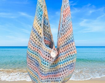 Beach bag, Ladies crochet sling purse, crochet bag, shoulder bag, boho style bag, reusable market bag, mother's day gift