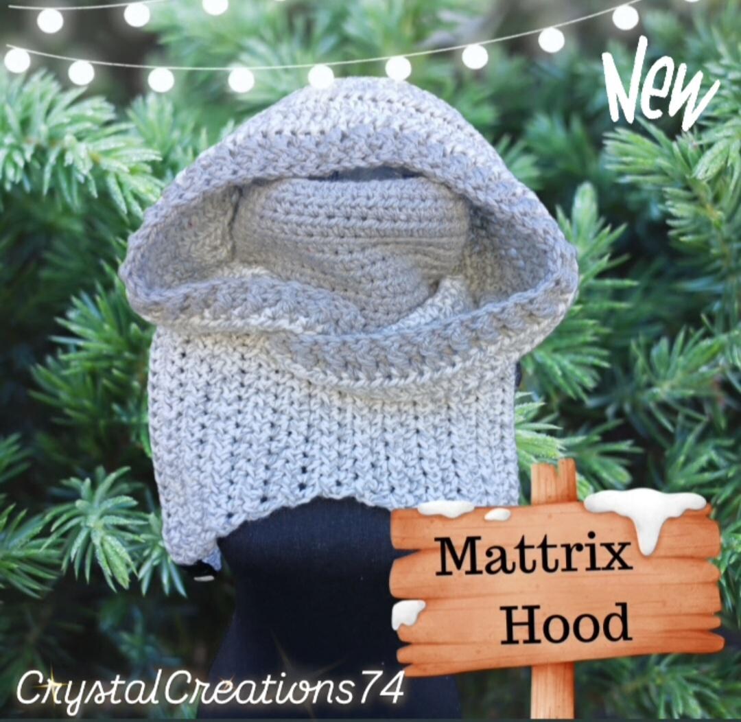 Matrixx Hood, Crochet Hooded Cowl, Crochet Hood, Hooded Cowl, Oversized ...