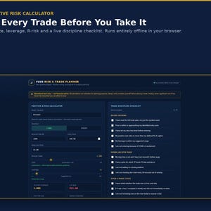 Calculateur et planificateur interactif des risques de trading | Crypto Forex Actions (Téléchargement numérique)