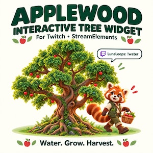 Twitch Apple Tree Widget, StreamElements Chat Game, Interactieve boomgaardoverlay, Oogstcommando's voor kijkers