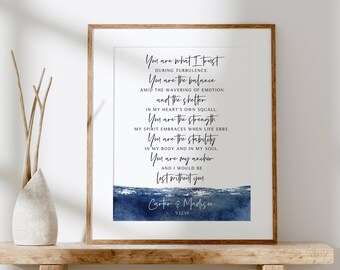 Anniversary Gift for Him, Her, Husband, Wife, Personalized First Paper Love Poem Art Print, 8x10 or 11x14 inches UNFRAMED