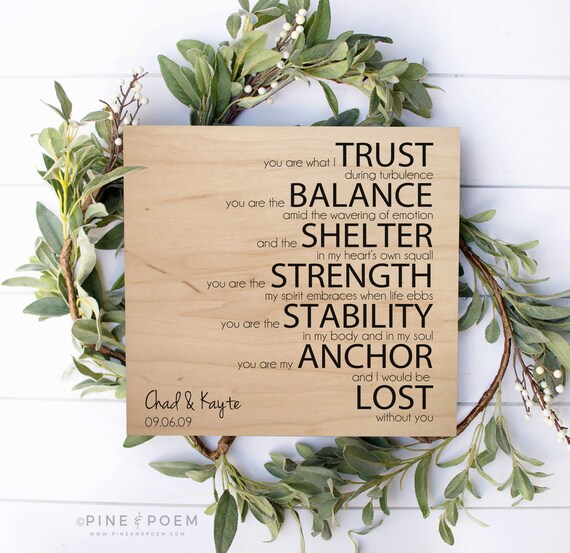 5th Wedding Anniversary Wood Gift For Husband Wife Sign Etsy