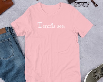 TENNISsee® Tennis T-shirt Shirt Tee Tennessee Unisex t-shirt Short Sleeve - Luna B. Tee