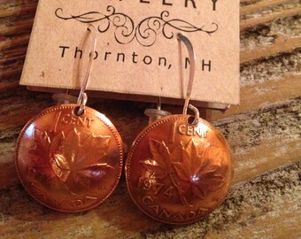 Canadian Penny Earrings