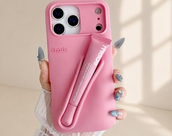 Capa Rhode para iPhone, capa protetora de silicone macio em várias cores com porta-batom.
