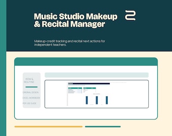 Musiklehrer-Studio-Manager: Excel-Tabelle für Nachholpunkte und Vorspielvorbereitung