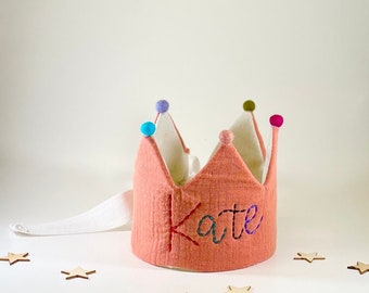 Personalized Birthday Crown/Custom Name Crown /Cotton Birthday Crown.