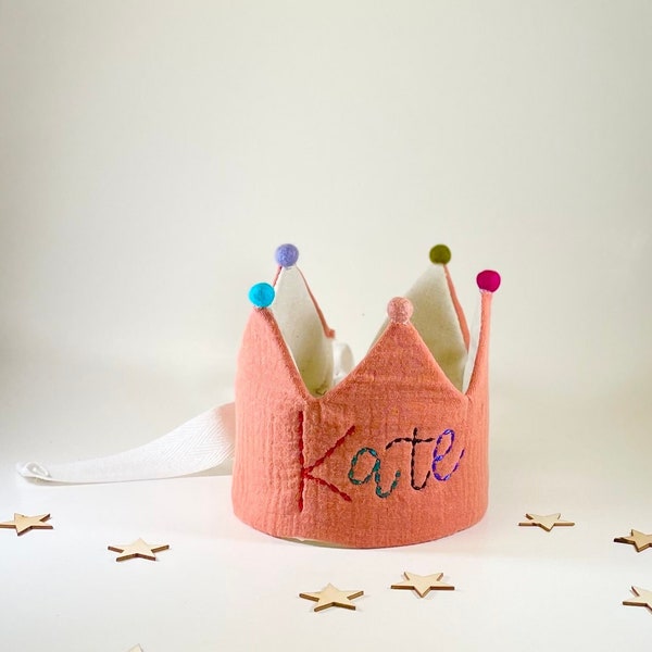 Personalized Birthday Crown/Custom Name Crown /Cotton Birthday Crown.