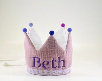 Personalized Birthday Crown/Custom Name Crown /First Birthday Crown/Lavender.