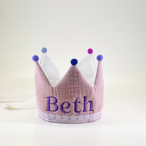 Personalized Birthday Crown/Custom Name Crown /First Birthday Crown/Lavender.