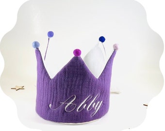 Purple Personalized Birthday Crown/Custom Name Crown /First Birthday Crown/Party Crown.
