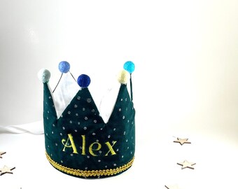 Personalized Birthday Crown/Custom Name Crown /First Birthday Crown/Green.