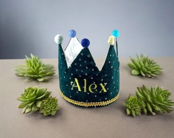 Personalized Birthday Crown/Custom Name Crown /First Birthday Crown/Green.