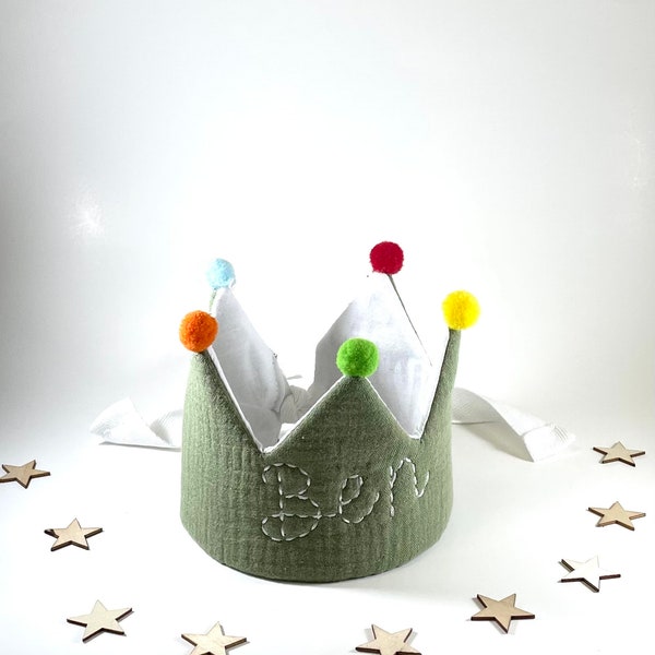 Personalized Birthday Crown/Custom Name Crown /First Birthday Crown/Green.