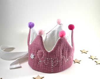Personalized Birthday Crown/Custom Name Crown /First Birthday Crown/Pink.