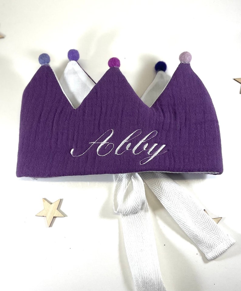 Purple Personalized Birthday Crown/Custom Name Crown /First Birthday Crown/Party Crown. image 2