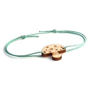 ブレスレット Champignon - 25 couleurs - ブレスレット automne - réglable - bois d'érable gravé au laser - bijou ユニセックス - mixte - パーソナル化可能