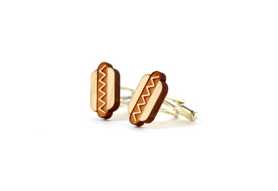 Metal Hotdog Cufflinks