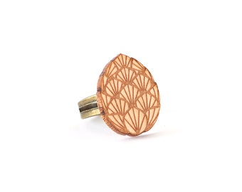 Dragon egg ring made of lasercut maple wood - fantastic jewelry for fantasy lover - mythology - OSFA