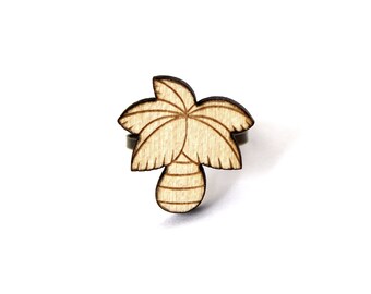 Palm tree ring - kitsch palmtree ring - graphic summer jewelry - holidays jewellery - California - lasercut maple wood - lasercutting