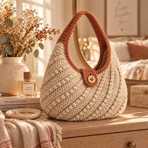 Crochet Hobo Bag Pattern PDF, Slouchy Crochet Purse, Crochet Shoulder Bag, Boho Tote Pattern, Instant Download