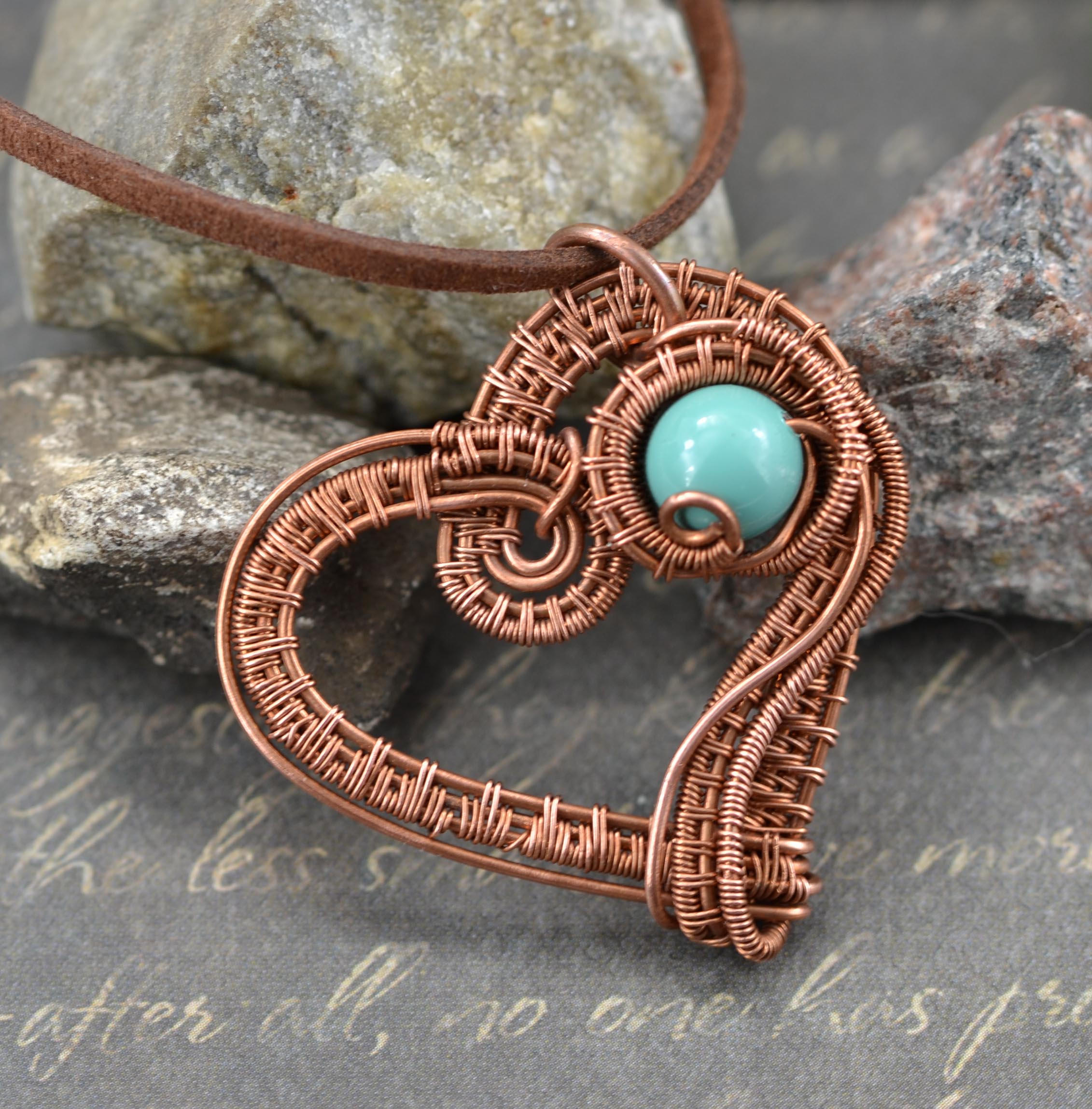 Copper Heart Necklace Custom Heart Necklace Copper Wire Etsy