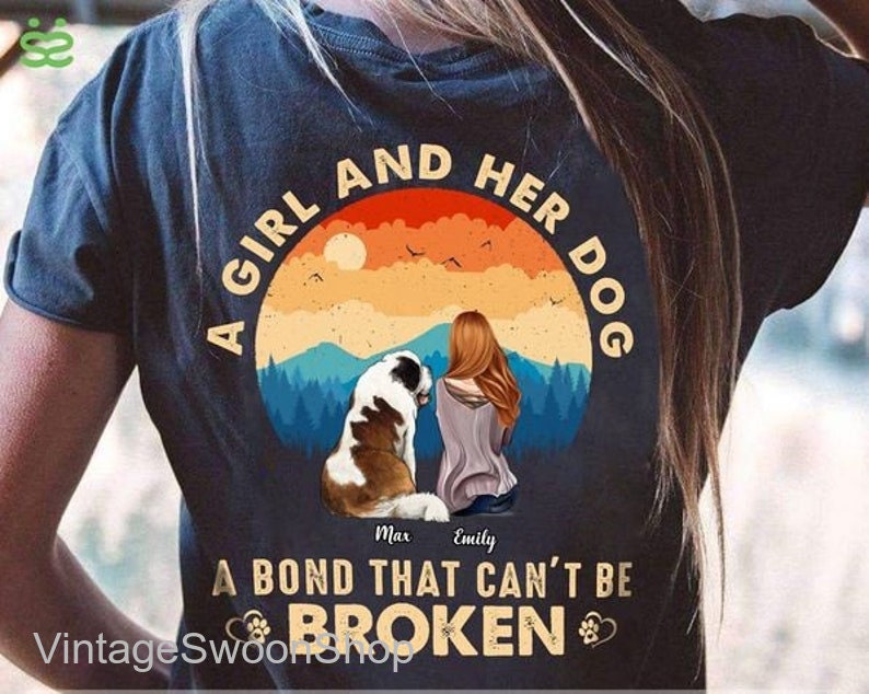 A Girl and Her Dog A Bond That Can't Be Broken PNG Etsy Canada