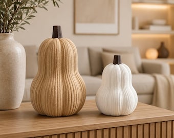 Butternut squash decoration – modern autumn & Halloween decoration, 3D printed pumpkin made from sustainable PLA