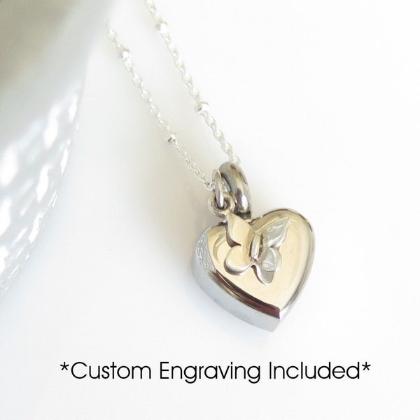 Cremation Jewelry Silver Heart Urn Necklace, Heart Locket, Ashes Keepsake, Memorial Jewelry, Urn Necklace for Human or Pet Ashes, Sterling