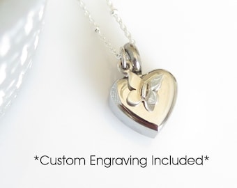 Cremation Jewelry Silver Heart Urn Necklace, Heart Locket, Ashes Keepsake, Memorial Jewelry, Urn Necklace for Human or Pet Ashes, Sterling