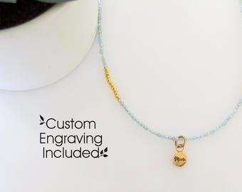 Personalized Gemstone Beaded Urn Necklace | Custom Gold Memorial Cremation Jewelry for Pet & Human Ashes