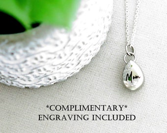 Cremation Jewelry Necklace, Ashes Necklace, Pet Urn Necklace Human Ashes, Personalized Custom Engraved Teardrop Urn Necklace Sterling Silver