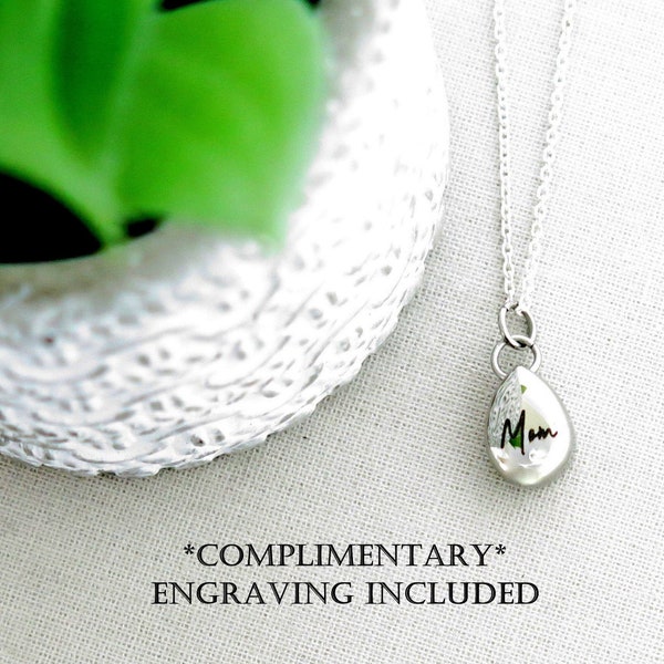 Cremation Jewelry Necklace, Ashes Necklace, Pet Urn Necklace Human Ashes, Personalized Custom Engraved Teardrop Urn Necklace Sterling Silver
