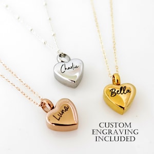 Elegant Heart Cremation Urn Necklace: Personalized Memorial Jewelry for Loved Ones & Pets