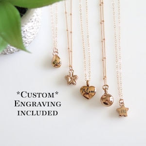 Rose Gold Teardrop Urn Necklace for Human or Pet Ashes, Heart Engraved, Cremation Keepsake Jewelry