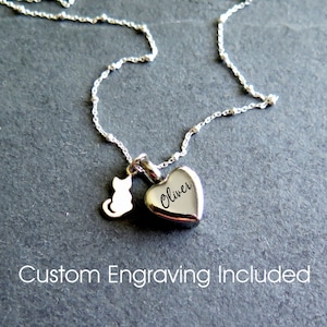 Personalized Cat Cremation Urn Necklace: Pet Loss Gifts in Heart-Shaped Memorial Jewelry for Cat Ashes