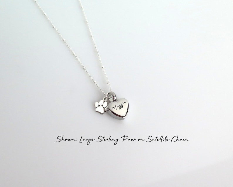 Dog Ashes Necklace, Custom Pet Ashes Necklace - Heart Cremation Jewelry & Memorial Gift image 6