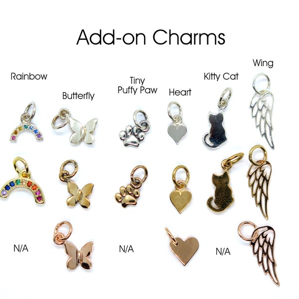 ADD ON ONLY- Sterling Silver, Bronze Gold, Rose Gold Charms - Add on only to a purchase of jewelry from from the emerald coast