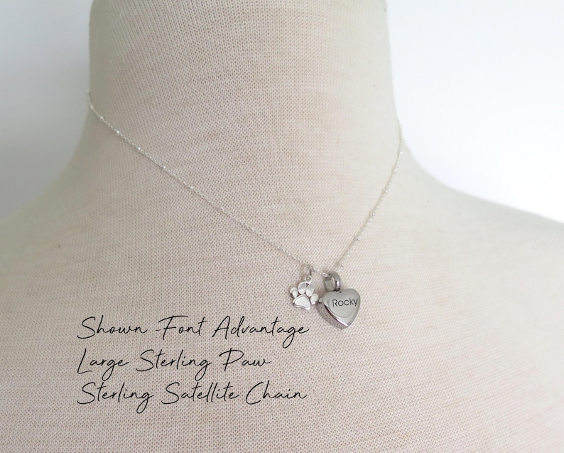 Dog Ashes Necklace, Custom Pet Ashes Necklace - Heart Cremation Jewelry & Memorial Gift image 3