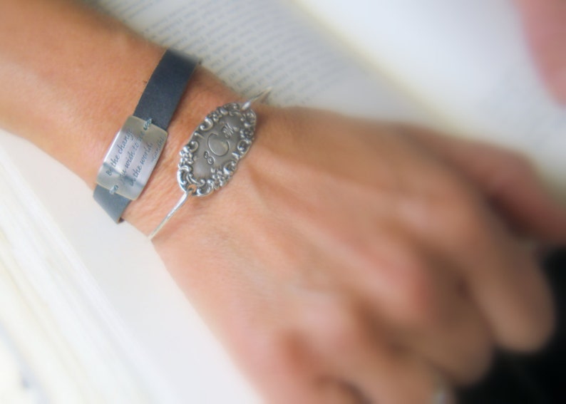 Gandhi Bracelet Leather Bracelet Quote Bracelet Wrap | Etsy