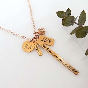 Inspirierende Master's Degree Abschlusshalskette - MSN Nursing Geschenk für Sie - Rosegold Pave Diamond