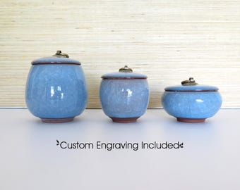Modern Pet Urn: Personalized Ceramic Pet Cremation Urn for Dogs or Cats - Memorial Keepsake