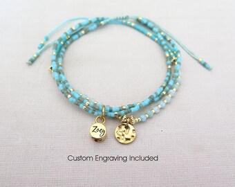 Gemstone and Gold Beaded Cremation Urn Bracelet for Pet or Human Ashes, Personalized Memorial Jewelry Keepsake
