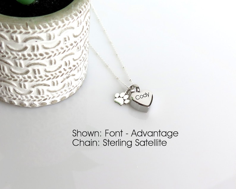 Dog Ashes Necklace, Custom Pet Ashes Necklace - Heart Cremation Jewelry & Memorial Gift image 8