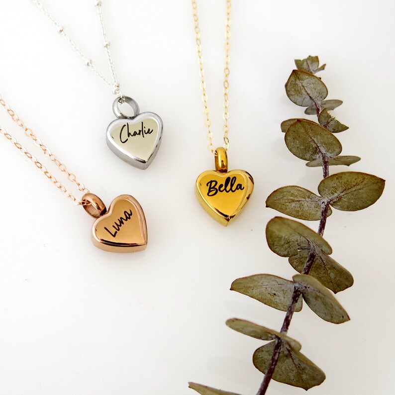 Ashes Necklace Pet Urn Necklace Cremation Jewelry Necklace Heart Necklace Rose Gold Urn Necklace for Human Ashes Pet Memorial Jewelry
